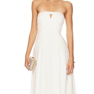 Shone Joy Strapless Akua Linen White Dress size S